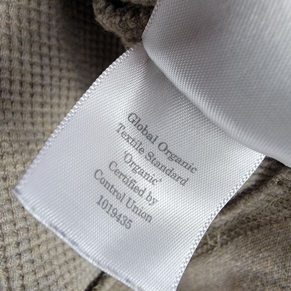 Everlane Hoodie Womens L Beige Tan Thermal Waffle 100% Organic Cotton Pullover - Picture 7 of 9